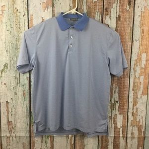 Peter Millar Summer Comfort XL Polo Blue & White